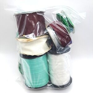 Vintage‎ Holiday Ribbon Lot 10 Rolls 1lb 10oz Curling Velvet Metallic Christmas